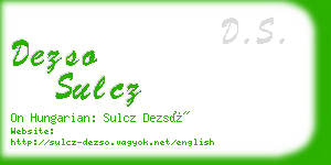 dezso sulcz business card